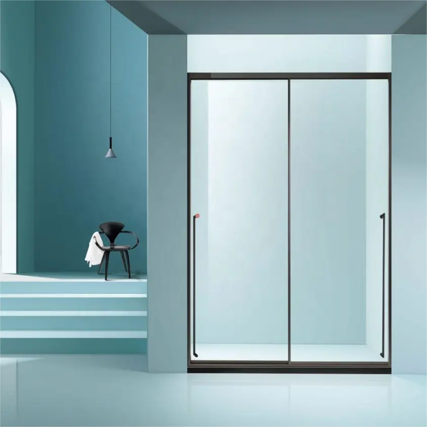 Derniers modèles de portes intérieures portes de toilette en acier inoxydable avec verre trempé