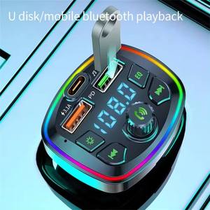 RGB ışık ses FM verici 20W tip-c çift USB araba şarjı adaptör hızlı şarj 30W 10W çıkış gücü hızlı müzik MP3 şarj - Product Image 5