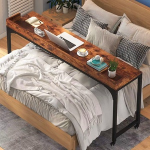 Dormitorio Moderno marco de Metal Simple mesa de ordenador de escritorio de madera mesa de cama para el hogar - Product Image 4