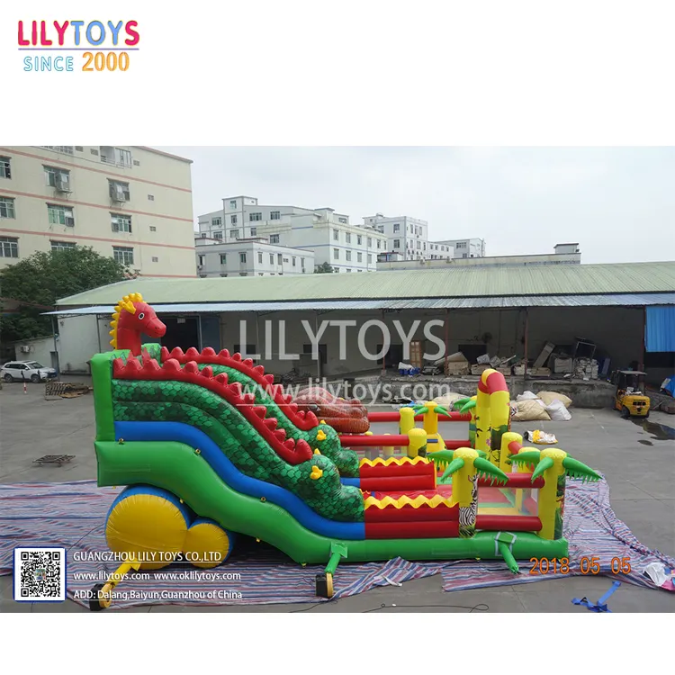 Customized Commercial Used Inflatable Dinosaur Fun city for Sale