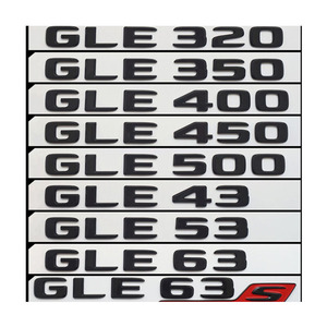 3DABSカーエンブレムバッジブラックリアトランクレターメルセデスGLEW166 GLE320 GLE350 GLE400 GLE500 GLE63 AMG - Product Image 1