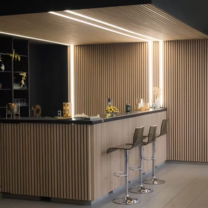 Tùy chỉnh bằng gỗ tấm Tường đá đen dẫn ánh sáng Acoustic Tấm tường bằng gỗ cho khách sạn Acoustic tấm Tường Gỗ - Product Image 1