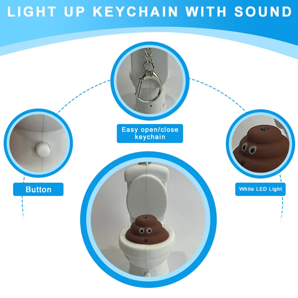 トイレの形パーソナライズされたプラスチックLEDキーホルダー面白いキーホルダー