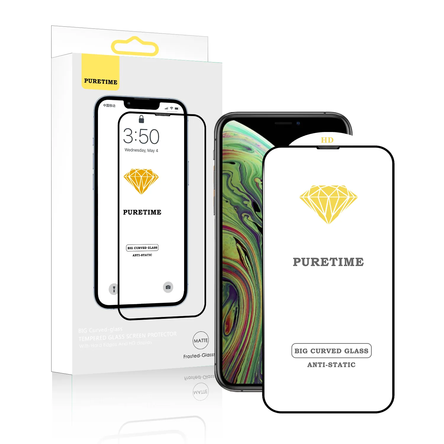 Accesorios de teléfono móvil para iPhone 13 protector de pantalla templado 2.5D embalaje personalizado, para protectores de pantalla de iPhone