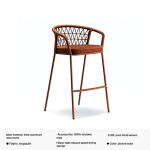 佛山制造的新款高品质酒吧家具柚木矩形桌椅凳套装 - Product Image 6