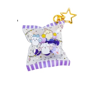 Vigreat en iyi Charms özel temizle Logo dijital fotoğraf çift taraflı Anime plastik karikatür holografik ucuz akrilik şeker anahtarlık