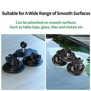 Twist Lock Dual Suction Cup <strong>Mount</strong> with 1/4&quot; Threaded Hole Strong Vacuum Adsorption Base for Cameras or Other Bracket Accessories