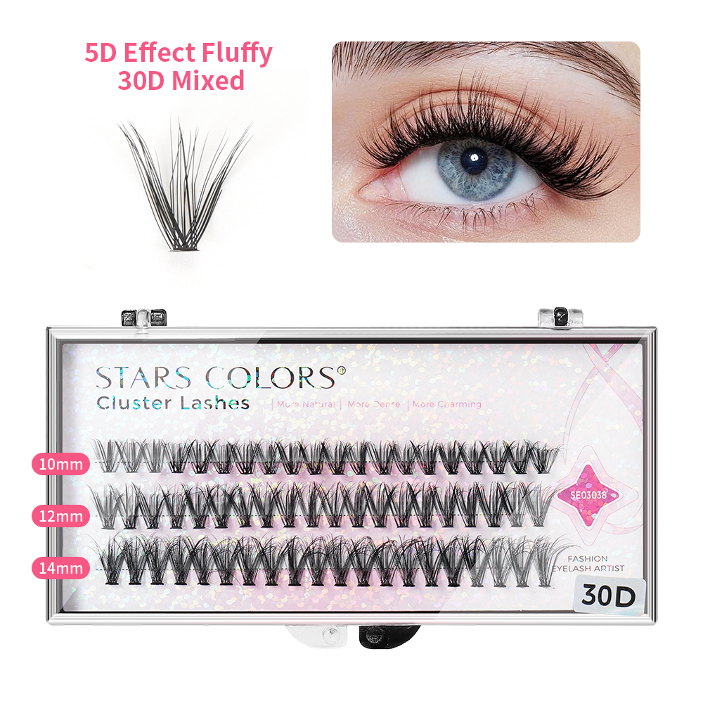 30D -3 ROWS lash cluster-Mixed length