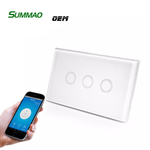 120*72MM US <strong>AU</strong> 3 Gang WIFI Switch Control <strong>Remote</strong> Electrical Switch WIFI Smart Touch Switch 250v - Product Image 1