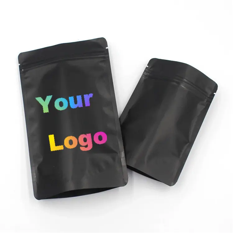 Kantong Plastik Ziplock Berdiri Tebal Segel Panas Digital Branded 3.5G Tahan Bau Matte 3X5 Logo Kustom Tas untuk Gula