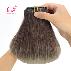 批发机器双纬发夹隐形接发100% 天然接发 - Product Image 2