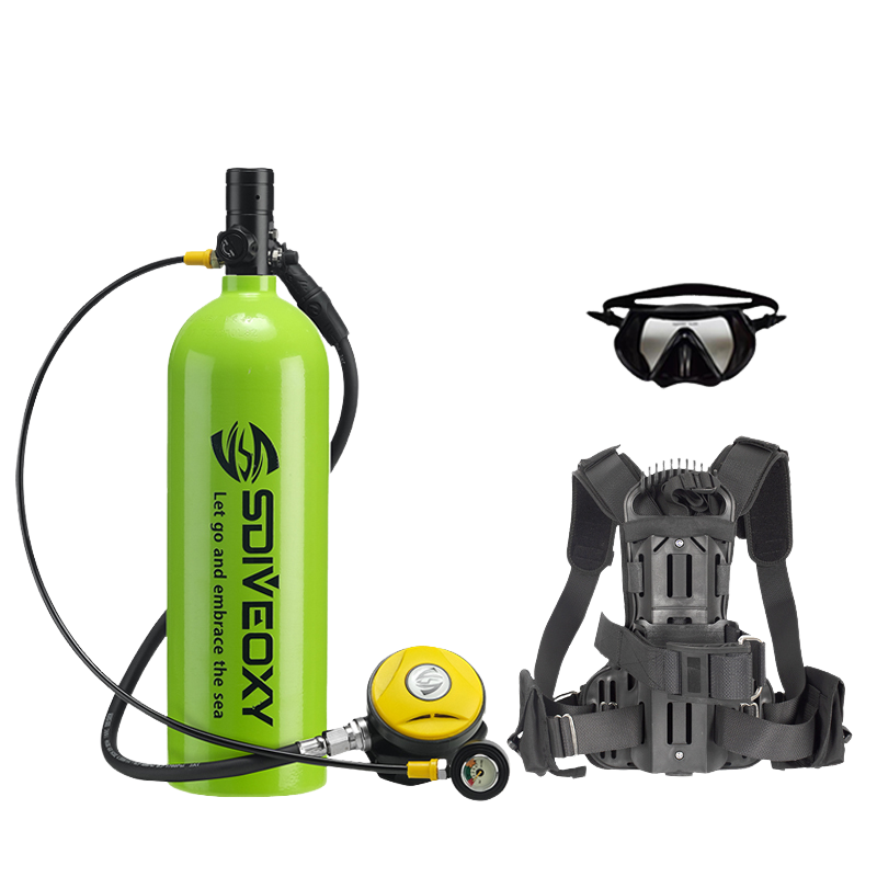 Bouteille de plongée vert