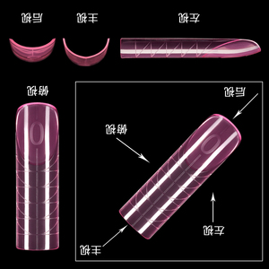 BQAN Sample OEM LOGO Soft Gel Long Almond/Square Full Cover French Guide Line Poly Gel Acrylic C Curve Pink Nail Dual Form <strong>Tips</strong> - Product Image 5