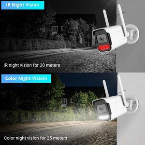 4CH 2MP 5MP TSeye Wireless NVR Kits IP66 Visión nocturna colorida Hogar HD Seguridad al aire libre Cámara IP Video WiFi Sistema de cámara Cctv - Product Image 4