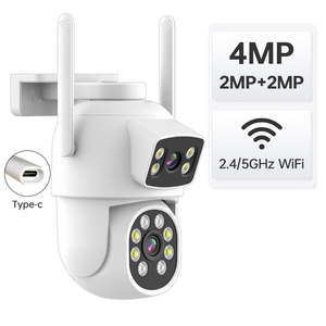 Alta Qualidade WiFi Ptz 4MP Dual Lens Câmera De Segurança Interna Night Vision Motion Detection Dome <span class=keywords><strong>Camera</strong></span>