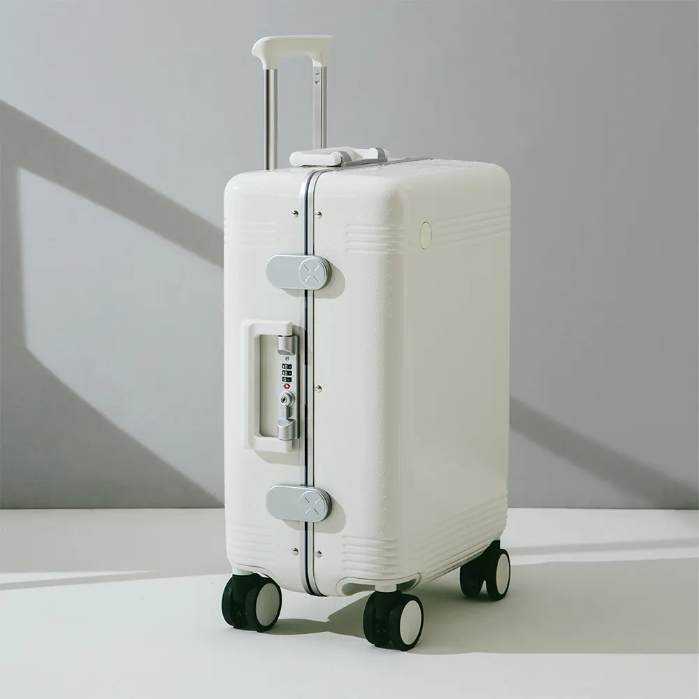 Seek Italy Design Aesthetic Narrow Aluminum Frame Mute Rolling Luggage Men Women Travel Suitcase Luggage Bag