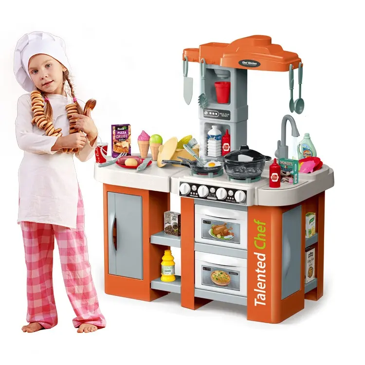 Grande set da cucina giocattolo con musica leggera spray sonoro gorgogliante casa da gioco bollente giocattolo da cucina per bambini giocattolo per ragazza