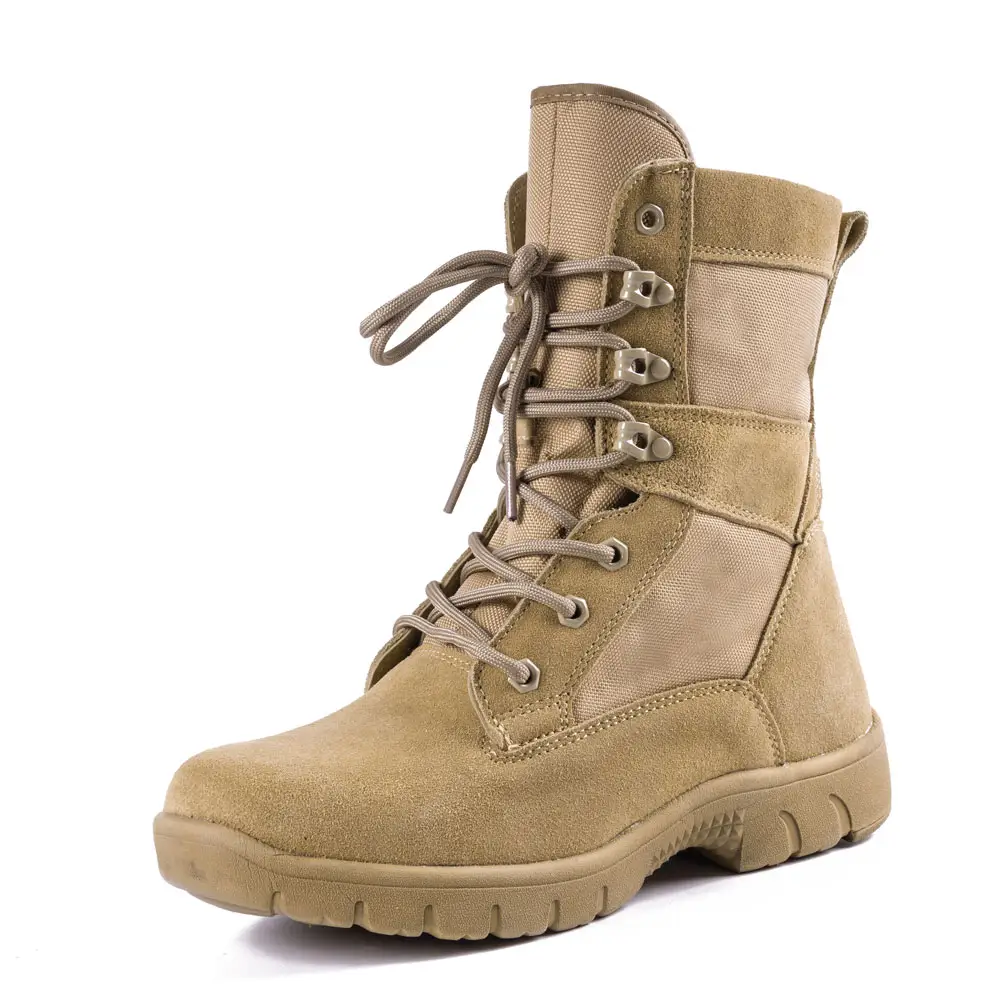 Armee-Botas tácticas de combate de cuero, color Beige, verde, negro