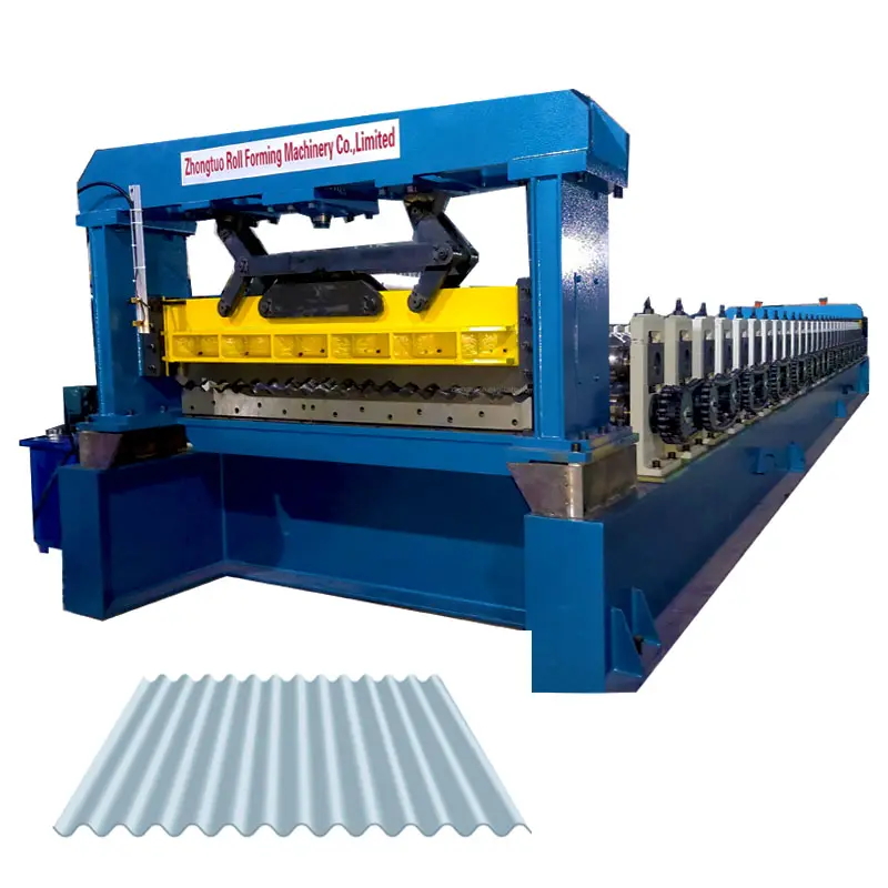 Máquina automática de fabricación de láminas de hierro corrugado para techado, máquina para hacer rollos, panel de techo de metal