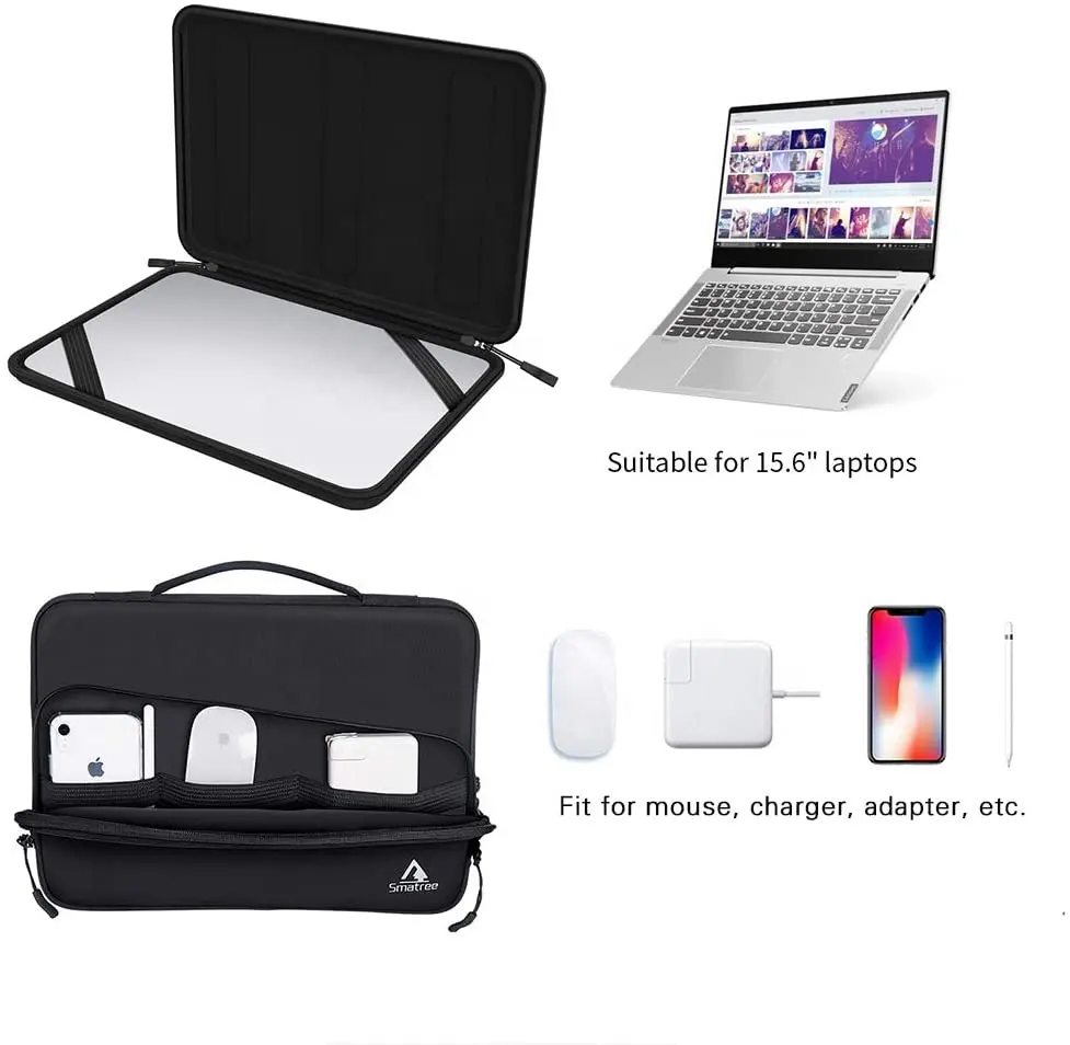 Smatree 15.6 "taşıma Laptop çantası 600D Polyester Tablet kılıfı kapak cep ile Asus Vivobook A420/Acer Aspire, 16" MacBook
