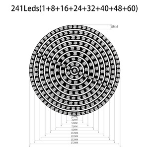 WS2812B indirizzabile singolarmente RGBIC anello a LED WS2812 241LED modulo luce DC5V - Product Image 2