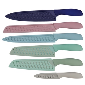 <strong>Basics</strong> 12-Piece Color-<strong>Coded</strong> Kitchen Knife Set, 6 Knives with 6 Blade Guards Resin Coating Kitchen Chef Knife Set