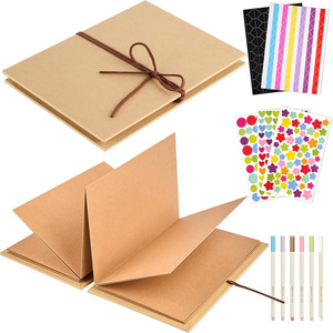 Kahverengi sayfalar ile küçük A5 karalama defteri albümü gerilebilir katlanır fotoğraf kitabı DIY aksesuarları kiti ciltli anı defteri - Product Image 1