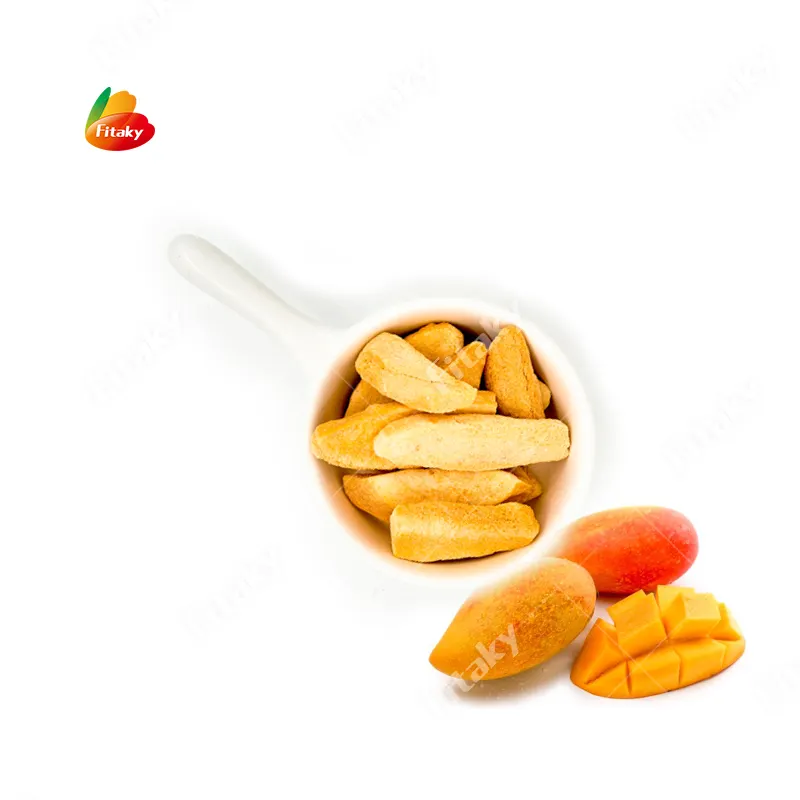 Chips de mango liofilizados de fábrica, embalaje de frutas secas, Mango Liofilizado, cubos de mango liofilizados crujientes