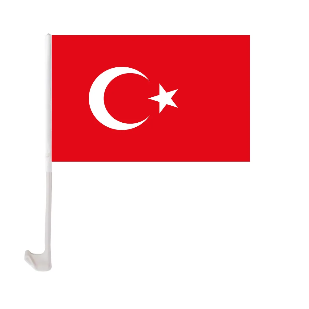 تركيا علم سيارة نافذة كليب العلم 12X18 في ل الوطني الأحداث الرياضية المسيرات