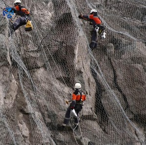 Rete metallica flessibile della protezione del pendio della rete di protezione del pendio-una rete di sicurezza che copre la montagna per impedire la caduta di massi - Product Image 4