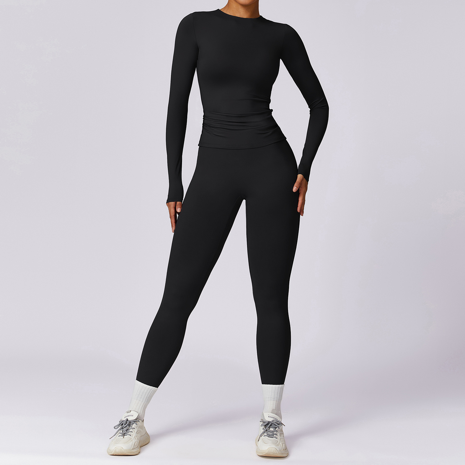 Manches longues et pantalon, noir haut de gamme