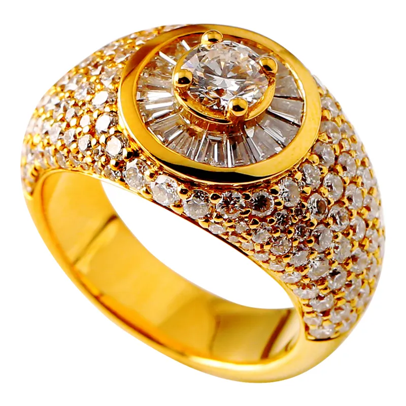 Anello di diamanti con set in oro 22K da uomo con anello di coda di diamante reale da donna S925 in argento con stella piena fede personalizzata