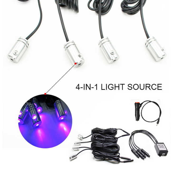 RGB bintang lampu led mobil, tikar lantai mobil cahaya tongkat tongkat menyala, serat optik mainan mobil set universal tikar lantai untuk mobil