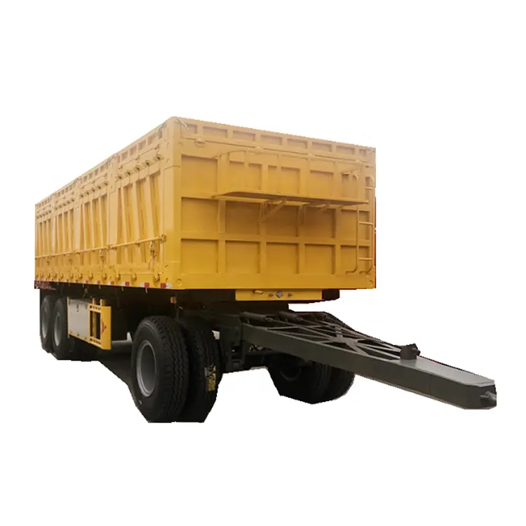 Remorque à décharge complète à 3 axes portatif, remorque pour camion avec camion à benne latérale