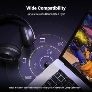 适用于PC的UGREEN USB蓝牙适配器5.4，适用于Windows 11/10/8.1的即插即用，适用于键盘的蓝牙接收器和发射器 - Product Image 4