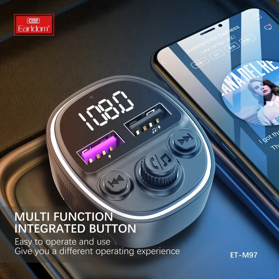 Earldom không dây sạc xe hơi kép USB rảnh tay BT MP3 máy nghe nhạc xe Kit xe FM Transmitter FM modulator Transmitter