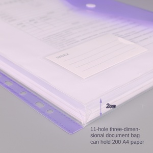 Tùy chỉnh A4 trong suốt 11 lỗ Chất kết dính thư mục tập tin không thấm nước nút tài liệu cho văn phòng Túi thư mục phong bì thư mục - Product Image 5