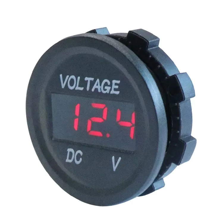 12-24VDC Car LED Digital Display Voltmeter Waterproof Black Motorcycle Digital Voltmeter Switch
