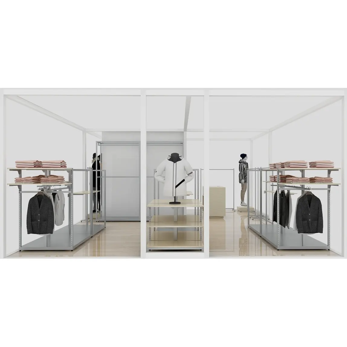 Comecial présentoir de vêtements étagères de mode étagères de magasin supports de magasin de détail pour équipement de magasin de vêtements pour magasin de vêtements