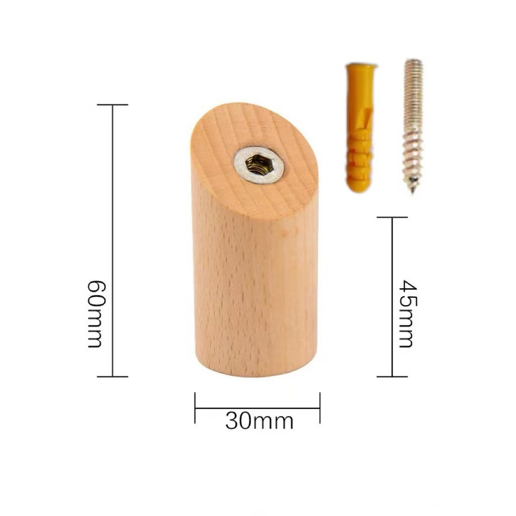 Bois clair, frêne à bords inclinés, 3*6cm