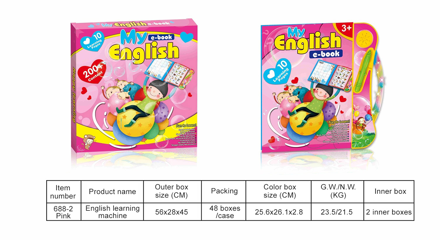 688-2 Version rose-anglais-boîte de couleur