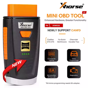 2025 Xhorse Mini OBD Tool V2 XDMO20 es compatible con el protocolo CANFD/luz LED/caja IMMO 8A todas las llaves perdidas