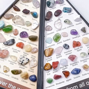Natural Crystal Agate Topaz Loose Gemstones Set 36 <strong>Types</strong> Mineral Specimens Rose English Triangle <strong>Red</strong> Christmas Gift Teaching