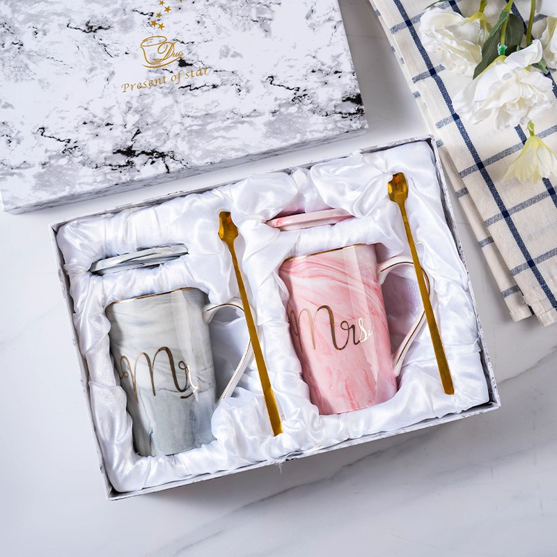 Couvercle de cuillère plaqué or gris-rose pour hommes et femmes-coffret cadeau