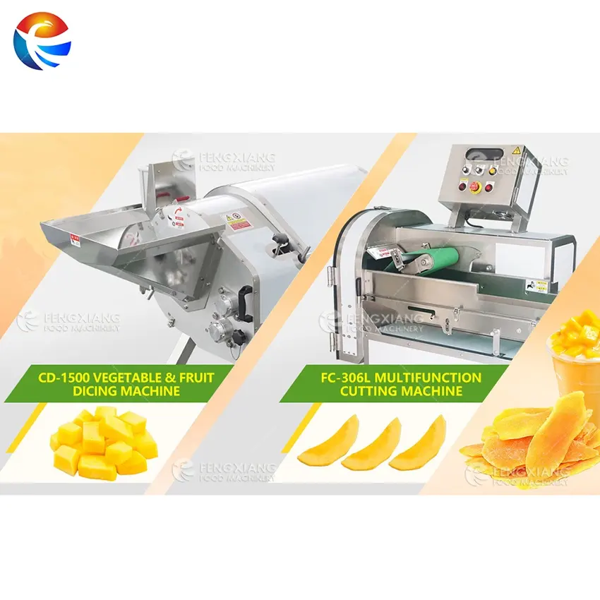 Ticari mango kurutulmuş suyu soyma dicer dilimleme kesme makinesi kuru meyve küp parçalama işleme makinesi