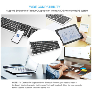 Portable Wireless <strong>Keyboard</strong> <strong>Bluetooth</strong> <strong>Keyboard</strong> for Laptop Tablet Rechargeable <strong>Keyboard</strong> for Android Ios Windows