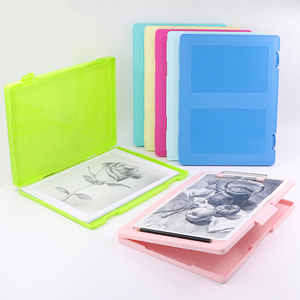 Caja de almacenamiento de archivos A4, maletín de plástico resistente, portafolio con mango - Product Image 4