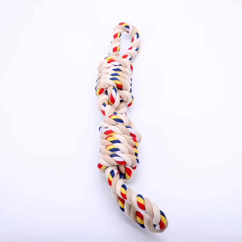 manufacturer wholesale Pet dog cotton rope toy interactive bite-resistant rope knot large dog toy
