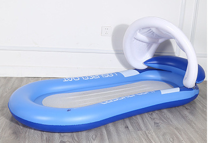 Floating row with canopy net blue