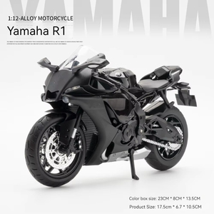 ยามาฮ่าโมเดลรถมอเตอร์ไซด์ของเล่น R1โลหะ1_12โมเดลล้อหน้ามีเสียงและเบาเคลื่อนย้ายได้ - Product Image 6